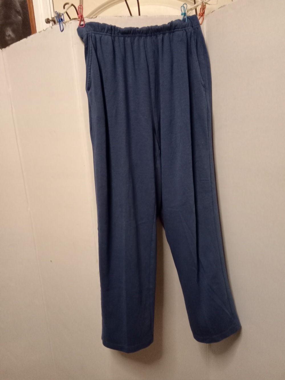 Women Within Pull On Pants Navy Blue Elastic Waist Pockets Plus Size 18/20 L A9